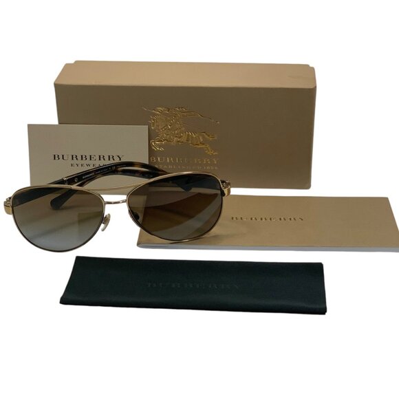 Burberry BE3080 Polarized Pilot Aviator Sunglasses – Unisex-59-14-135- NIB - Picture 1 of 13